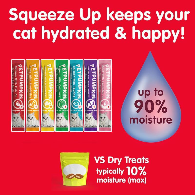 Nutritious Cat Treats, Grain-Free, Lickable, Squeezable Creamy Cat Treat/Topper, Variety Box, Periodic Pet Snacks