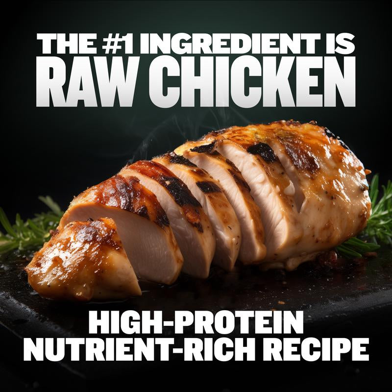 Bully Max Classic Raw Dog Food Topper Chicken Flavor High Protein Freeze-Dried Meal Enhancer with Real Chicken Chia Seeds for Lean Muscle Growth
