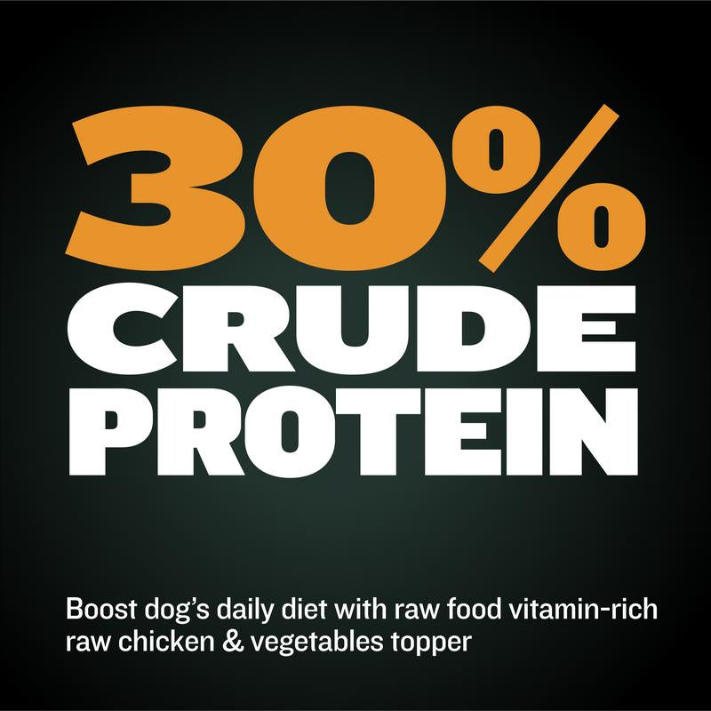 Bully Max Classic Raw Dog Food Topper Chicken Flavor High Protein Freeze-Dried Meal Enhancer with Real Chicken Chia Seeds for Lean Muscle Growth