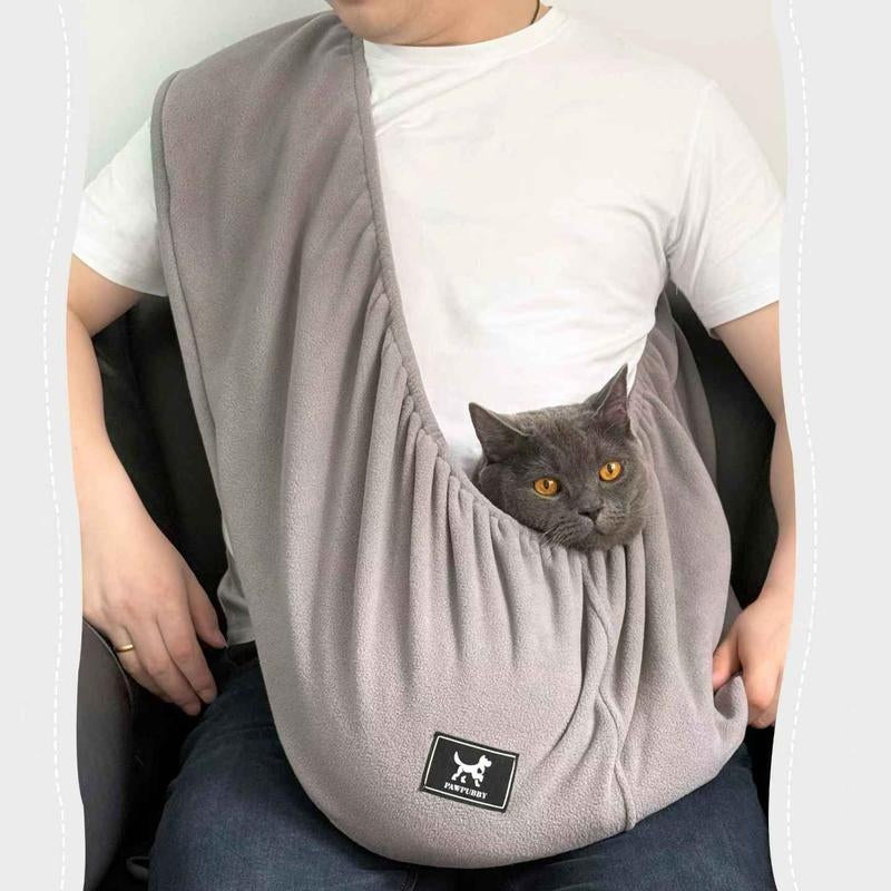 XL Cuddler Pet Sling Carrier for Cats & Dogs – Soft Fleece Fabric, Fits Pets up to 25Lb, Cozy & Secure for Home Harness Collars Breathable Seat Covers