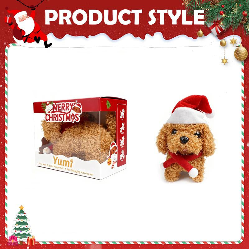 Christmas Robotic Puppy Toy – Barking, Moving, Tail-Wagging Fun!Companion Toys for Pets、Kids’ Companion Toy;Ideal for Christmas Gifts, Holiday Surprises & Family Gatherings