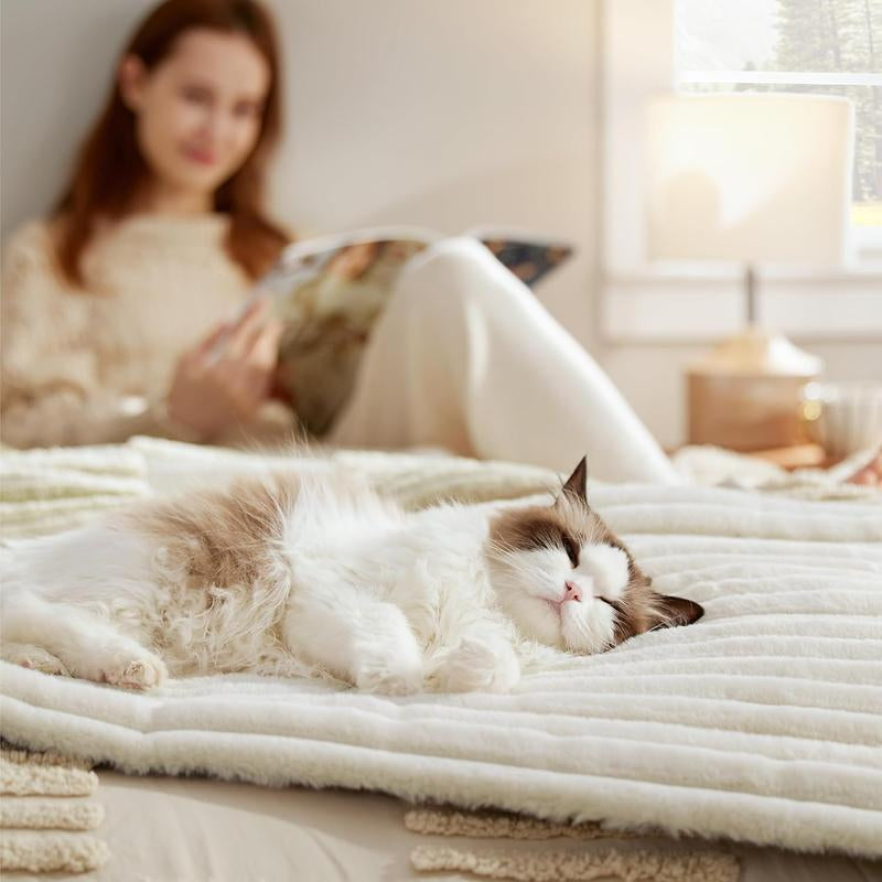 Bedsure Self Warming Pet Bed, Small Self Heating Pet Crate Pad, Thermal Extra Warm Mat Indoor & Outdoor, Non-Slip & Washable