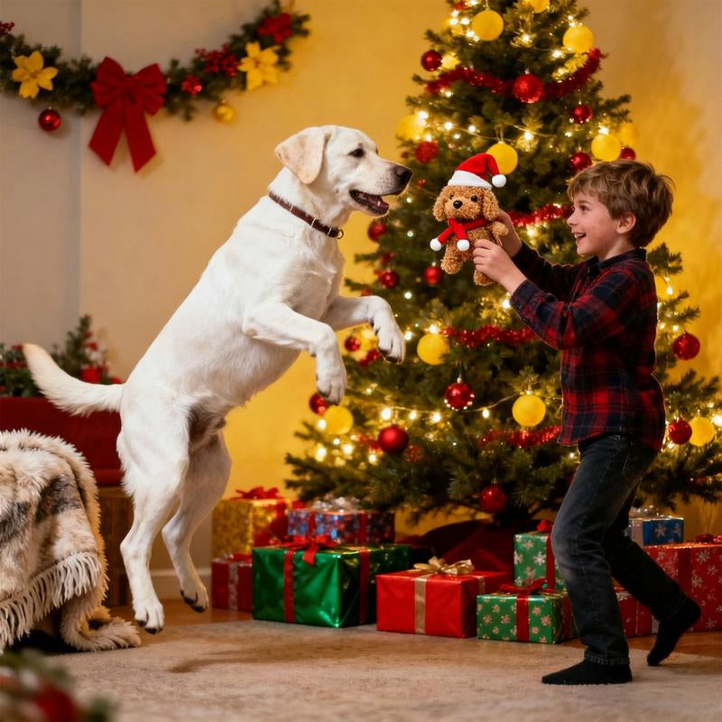 Christmas Robotic Puppy Toy – Barking, Moving, Tail-Wagging Fun!Companion Toys for Pets、Kids’ Companion Toy;Ideal for Christmas Gifts, Holiday Surprises & Family Gatherings