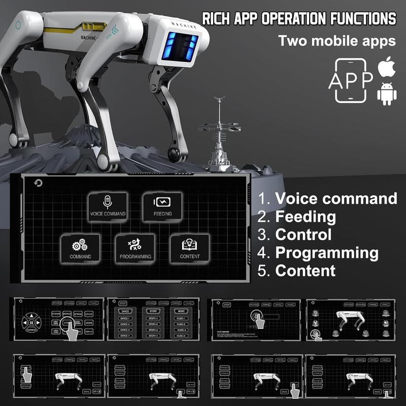 【Akeleo】Robot Dog, AI Smart Pet, Can Dance and Do Kung Fu, with App/Remote Control, Supports Motion Programming, an Ideal Gift for Children