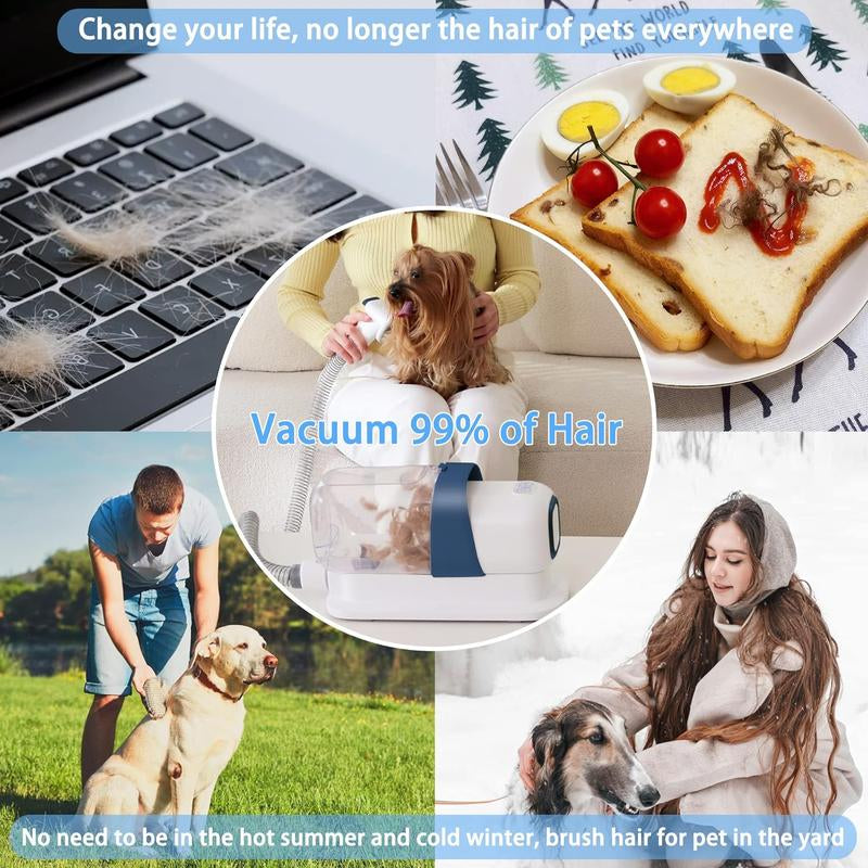 Multi-Suction Pet Grooming Kit, 2.3L, with Pet Grooming Tools for Shedding Pet Hair, New Upgrade