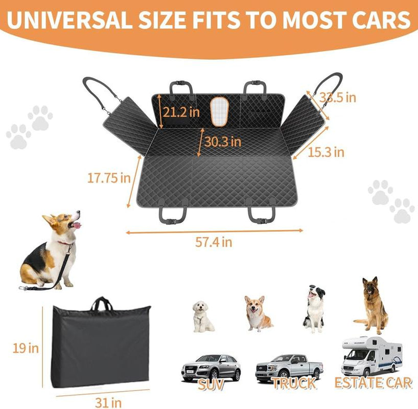 Nw 11Lbs Back Seat Extender for Dogs, Dog Car Seat Cover for Backseat Hard Bottom 100% Waterproof Dog Hammock for Car Suvs Truck