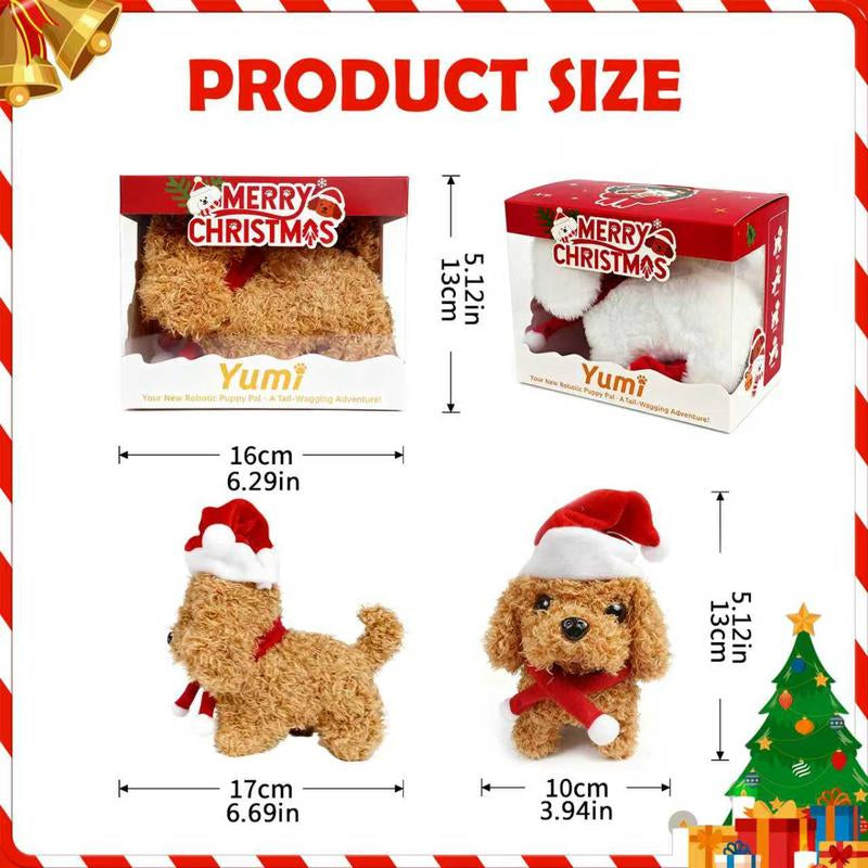 Christmas Robotic Puppy Toy – Barking, Moving, Tail-Wagging Fun!Companion Toys for Pets、Kids’ Companion Toy;Ideal for Christmas Gifts, Holiday Surprises & Family Gatherings