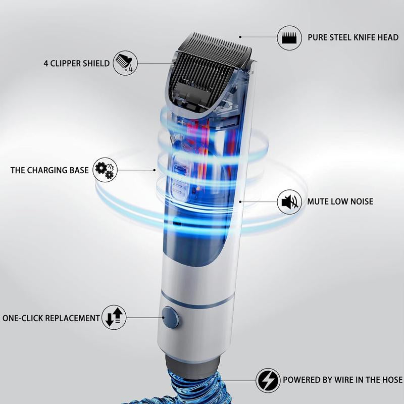 Multi-Suction Pet Grooming Kit, 2.3L, with Pet Grooming Tools for Shedding Pet Hair, New Upgrade