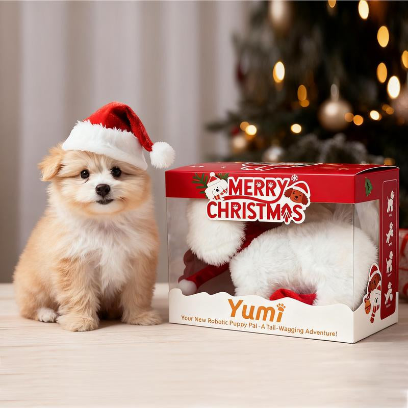Christmas Robotic Puppy Toy – Barking, Moving, Tail-Wagging Fun!Companion Toys for Pets、Kids’ Companion Toy;Ideal for Christmas Gifts, Holiday Surprises & Family Gatherings