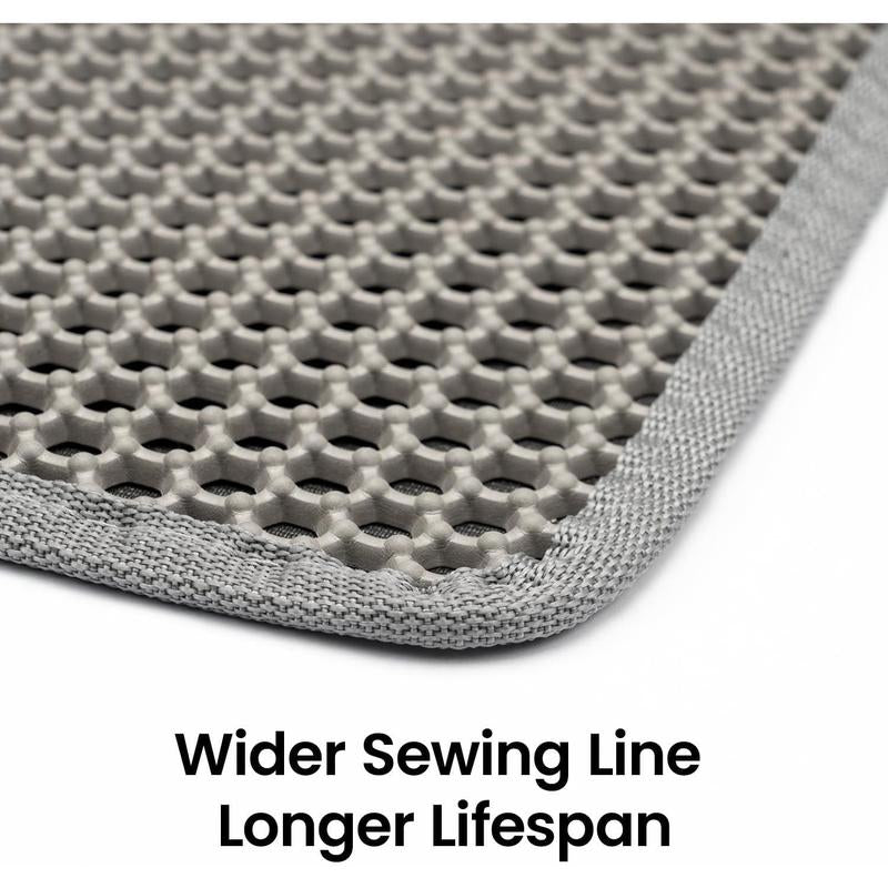 Cat Litter Mat New Size 23.6"X14.6" for Small Spaces, Upgrade Super Waterproof Back Layer Litter Box Mat, Non Slip, Durable, Soft on Paws Kitty Trapping Matt, Gray