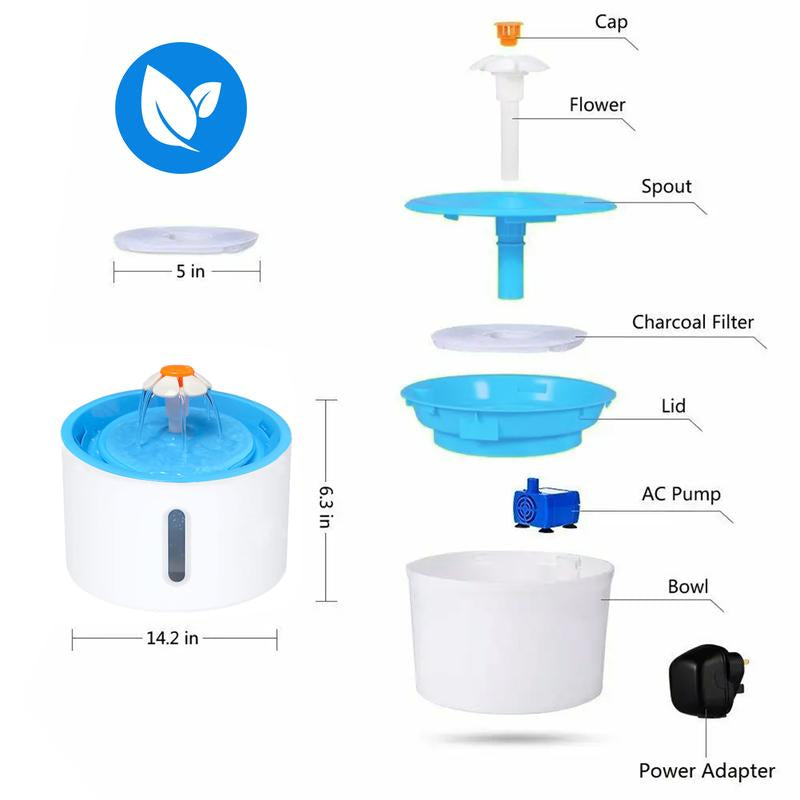 VAGAVA Springtok Pet Water Fountain, Ultra-Quiet, Automatic Pet Water Dispenser, Pet Water Bowl, Pet Accessories, Gift for Pet