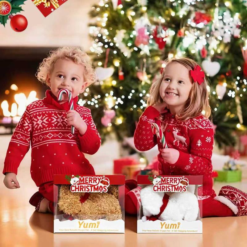 Christmas Robotic Puppy Toy – Barking, Moving, Tail-Wagging Fun!Companion Toys for Pets、Kids’ Companion Toy;Ideal for Christmas Gifts, Holiday Surprises & Family Gatherings