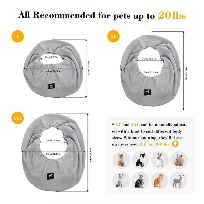XL Cuddler Pet Sling Carrier for Cats & Dogs – Soft Fleece Fabric, Fits Pets up to 25Lb, Cozy & Secure for Home Harness Collars Breathable Seat Covers