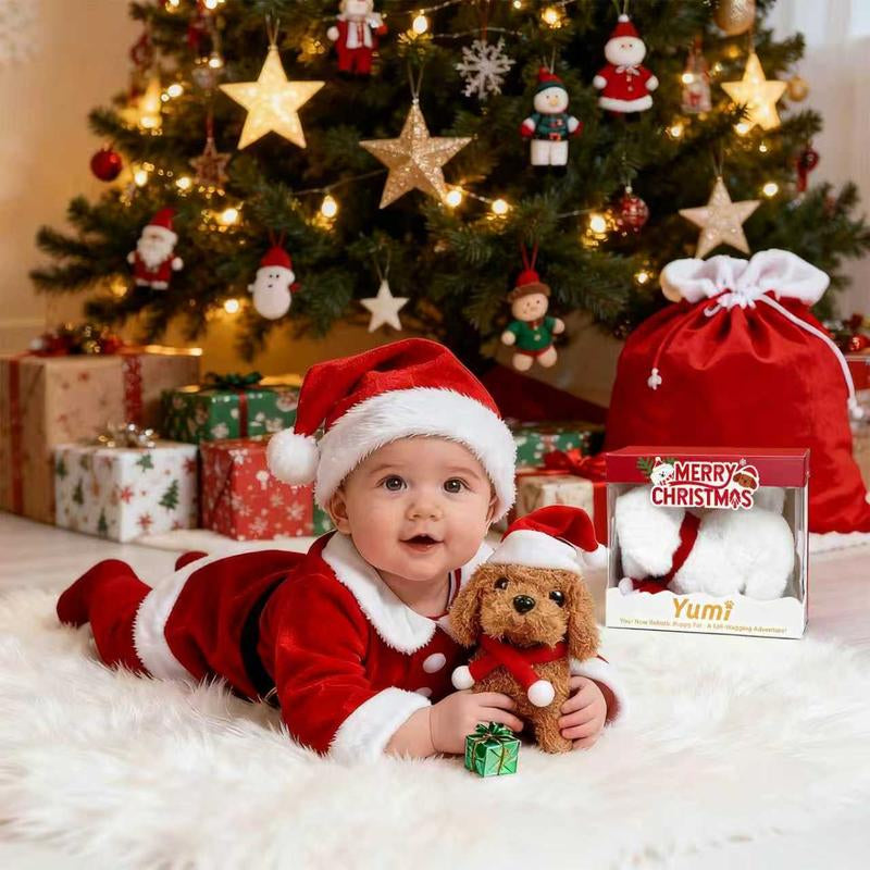 Christmas Robotic Puppy Toy – Barking, Moving, Tail-Wagging Fun!Companion Toys for Pets、Kids’ Companion Toy;Ideal for Christmas Gifts, Holiday Surprises & Family Gatherings