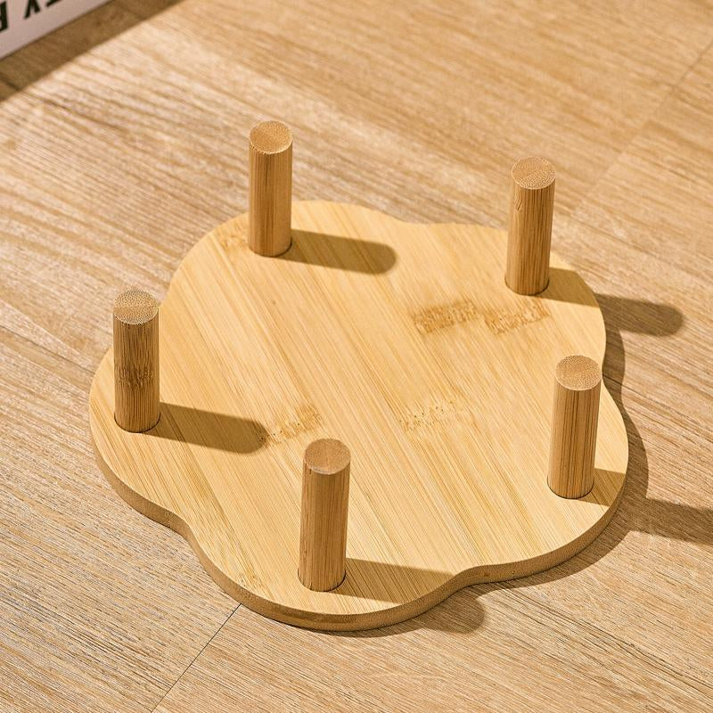 Flower Shaped Pet Feeding Bowl, 1 Count Pet Snack Bowl with Wooden Stand, Pet Feeding Supplies for Dog & Cat, Pet Supplies