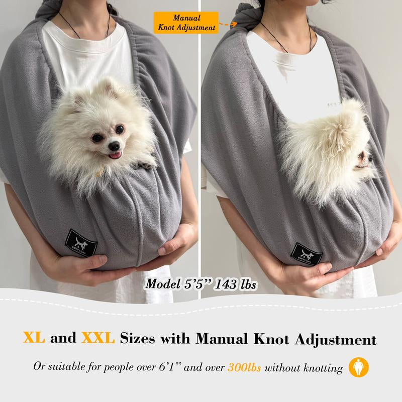 XL Cuddler Pet Sling Carrier for Cats & Dogs – Soft Fleece Fabric, Fits Pets up to 25Lb, Cozy & Secure for Home Harness Collars Breathable Seat Covers