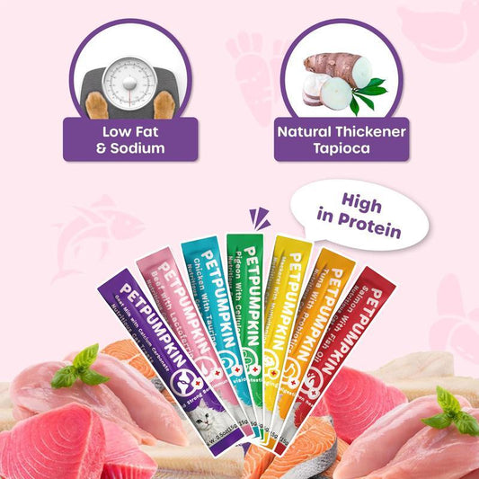 Nutritious Cat Treats, Grain-Free, Lickable, Squeezable Creamy Cat Treat/Topper, Variety Box, Periodic Pet Snacks