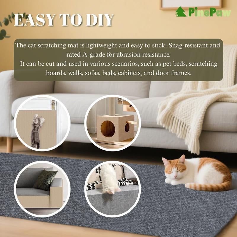 Cat Scratching Patches, Cat Scratcher Pads, Cuttable Wall Mounted Cat Scracher Mats, Protective Mat for Indoor Furniture, Pet Supplies, Wear-Resistant and Scratch Resistant