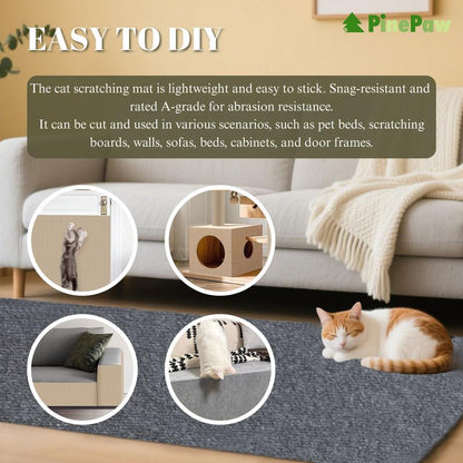 Cat Scratching Patches, Cat Scratcher Pads, Cuttable Wall Mounted Cat Scracher Mats, Protective Mat for Indoor Furniture, Pet Supplies, Wear-Resistant and Scratch Resistant