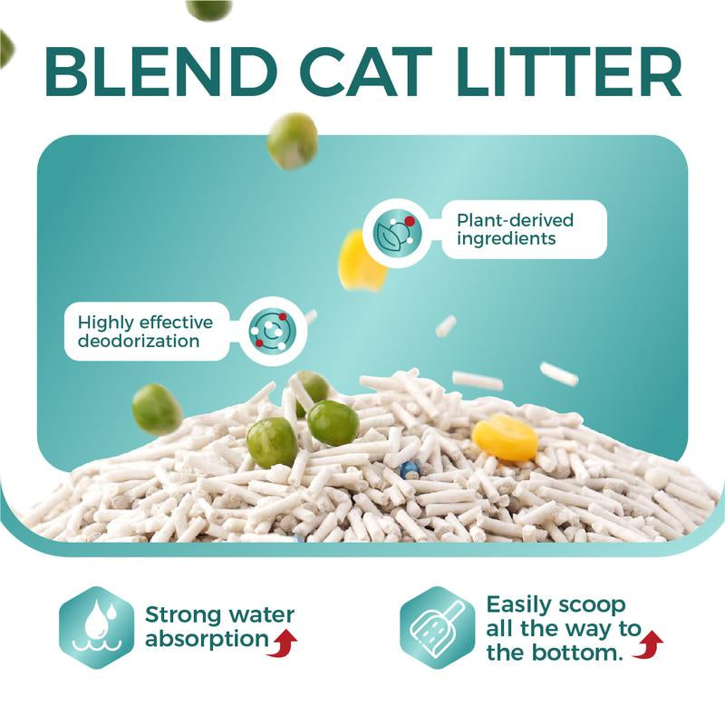16.5Lb Tofu Cat Litter, Kitty Litter,Flushable Cat Litter,Odor Control Quick Clumping Low Dus,Suitable for Automatic Litter Boxest