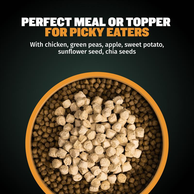 Bully Max Classic Raw Dog Food Topper Chicken Flavor High Protein Freeze-Dried Meal Enhancer with Real Chicken Chia Seeds for Lean Muscle Growth