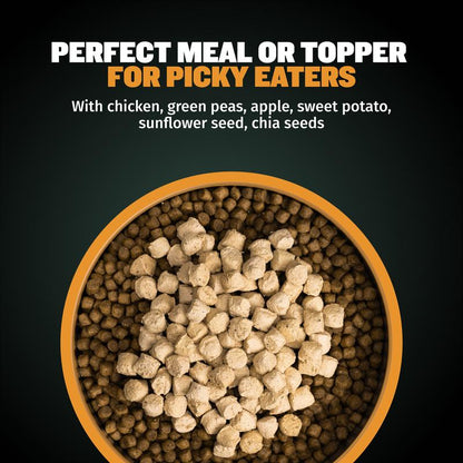 Bully Max Classic Raw Dog Food Topper Chicken Flavor High Protein Freeze-Dried Meal Enhancer with Real Chicken Chia Seeds for Lean Muscle Growth