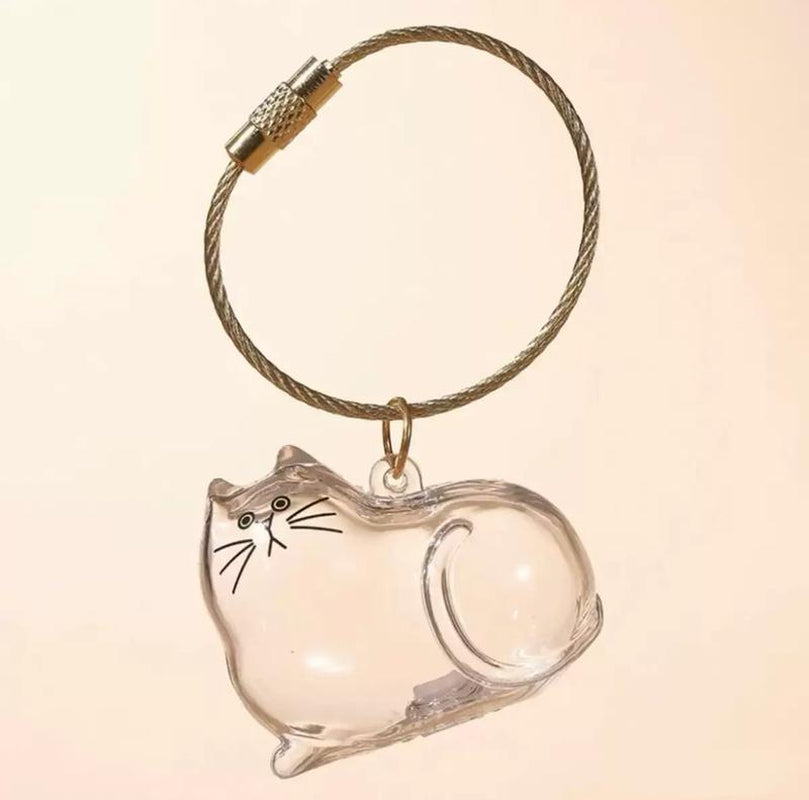 Cute Cat Fur Memory Charm – Shaped Charm for Collecting Pet Fur, Memorial Gift for Cat Lovers, Keychain or Necklace Decoration