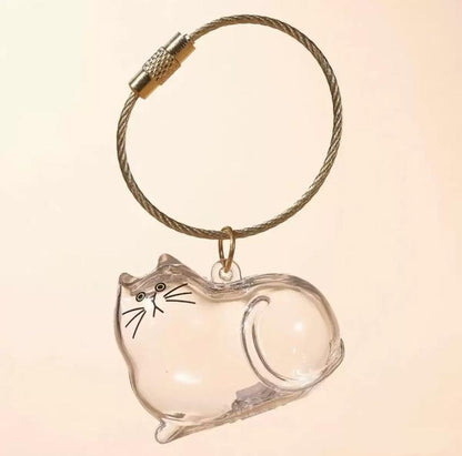 Cute Cat Fur Memory Charm – Shaped Charm for Collecting Pet Fur, Memorial Gift for Cat Lovers, Keychain or Necklace Decoration