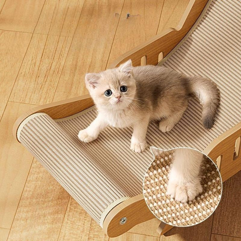 Durable Cat Scratching Post, Sisal Material, Anti-Slip Base, Pet Toy & Bed, Self-Cleaning Kitty Lounge Chair, Ideal Gift for Cats
