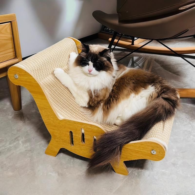 Durable Cat Scratching Post, Sisal Material, Anti-Slip Base, Pet Toy & Bed, Self-Cleaning Kitty Lounge Chair, Ideal Gift for Cats