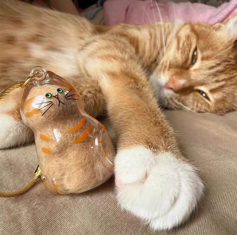 Cute Cat Fur Memory Charm – Shaped Charm for Collecting Pet Fur, Memorial Gift for Cat Lovers, Keychain or Necklace Decoration