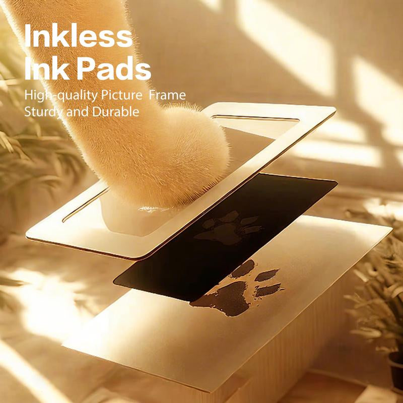 Pet Paw Printing Frame Kit - Personalized Memorial Picture Frame with Ink Customization Tool, Interactive Dog Toy & Keepsake for Dogs