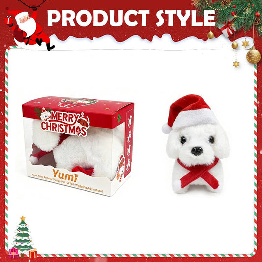 Christmas Robotic Puppy Toy – Barking, Moving, Tail-Wagging Fun!Companion Toys for Pets、Kids’ Companion Toy；Ideal for Christmas Gifts, Holiday Surprises & Family Gatherings