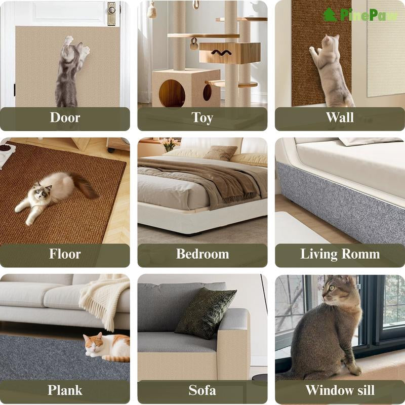 Cat Scratching Patches, Cat Scratcher Pads, Cuttable Wall Mounted Cat Scracher Mats, Protective Mat for Indoor Furniture, Pet Supplies, Wear-Resistant and Scratch Resistant