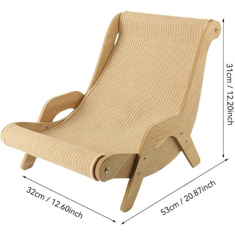 Durable Cat Scratching Post, Sisal Material, Anti-Slip Base, Pet Toy & Bed, Self-Cleaning Kitty Lounge Chair, Ideal Gift for Cats
