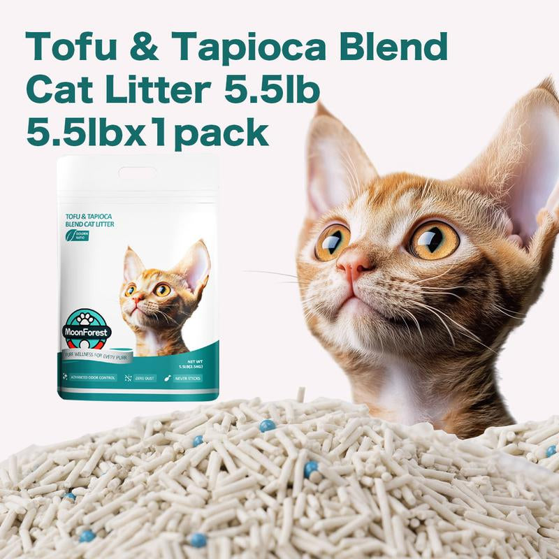 16.5Lb Tofu Cat Litter, Kitty Litter,Flushable Cat Litter,Odor Control Quick Clumping Low Dus,Suitable for Automatic Litter Boxest