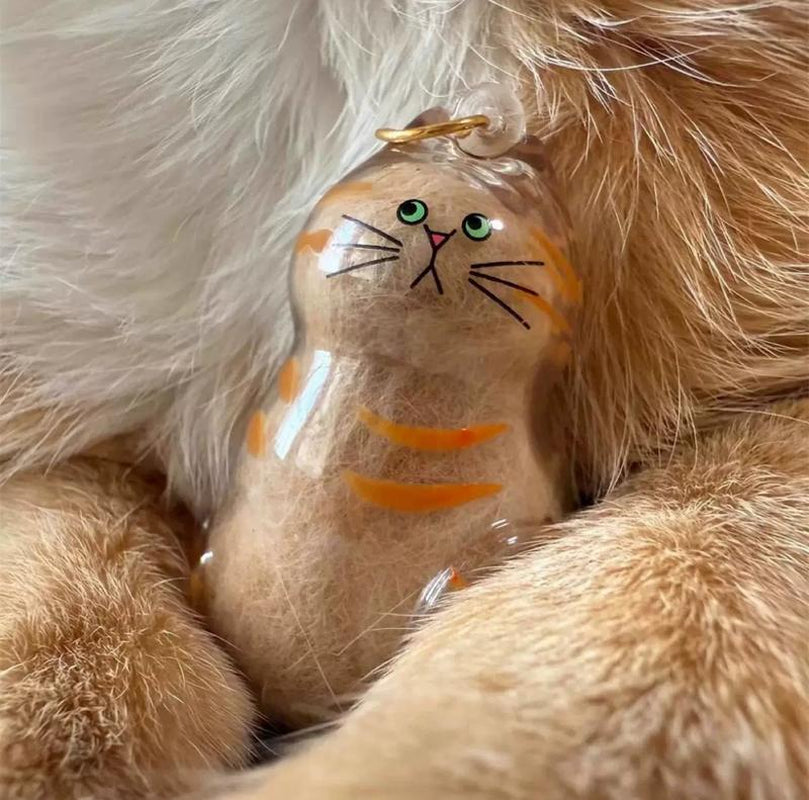 Cute Cat Fur Memory Charm – Shaped Charm for Collecting Pet Fur, Memorial Gift for Cat Lovers, Keychain or Necklace Decoration