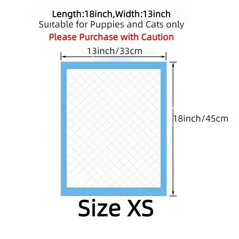 Pet Training Pads, 100Pcs Size XS Disposable Puppy Pee Pads Only Suitable for Puppies and Cats, Super Absorbent and Leak-Proof