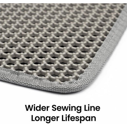 Cat Litter Mat New Size 23.6"X14.6" for Small Spaces, Upgrade Super Waterproof Back Layer Litter Box Mat, Non Slip, Durable, Soft on Paws Kitty Trapping Matt, Gray