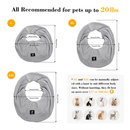 XL Cuddler Pet Sling Carrier for Cats & Dogs – Soft Fleece Fabric, Fits Pets up to 25Lb, Cozy & Secure for Home Harness Collars Breathable Seat Covers