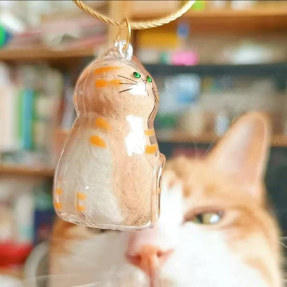 Cute Cat Fur Memory Charm – Shaped Charm for Collecting Pet Fur, Memorial Gift for Cat Lovers, Keychain or Necklace Decoration