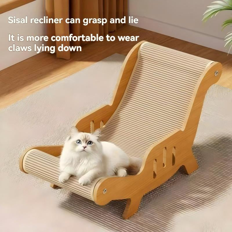 Durable Cat Scratching Post, Sisal Material, Anti-Slip Base, Pet Toy & Bed, Self-Cleaning Kitty Lounge Chair, Ideal Gift for Cats