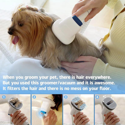 Multi-Suction Pet Grooming Kit, 2.3L, with Pet Grooming Tools for Shedding Pet Hair, New Upgrade